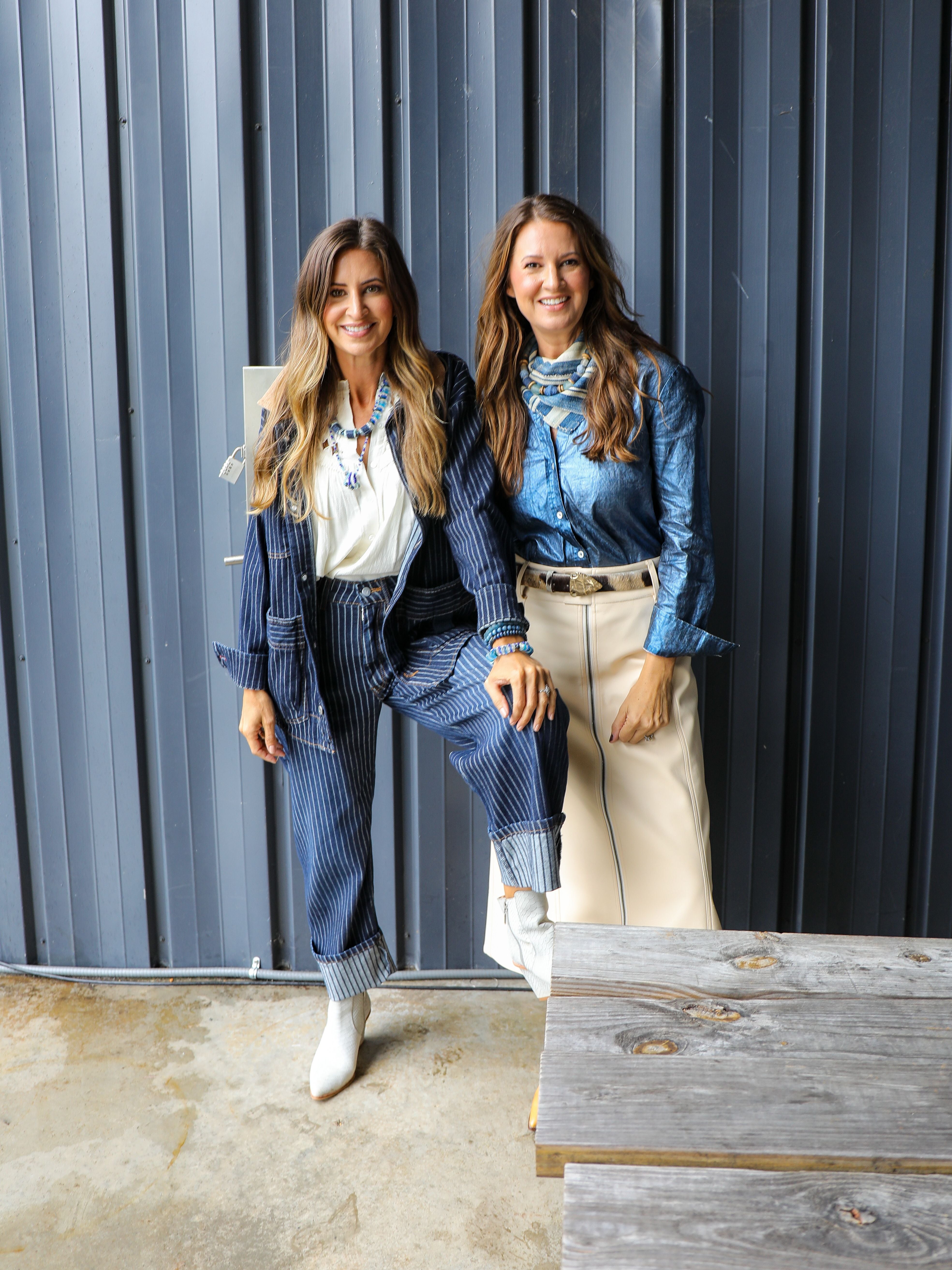 Bandana Necklace | Striped Denim