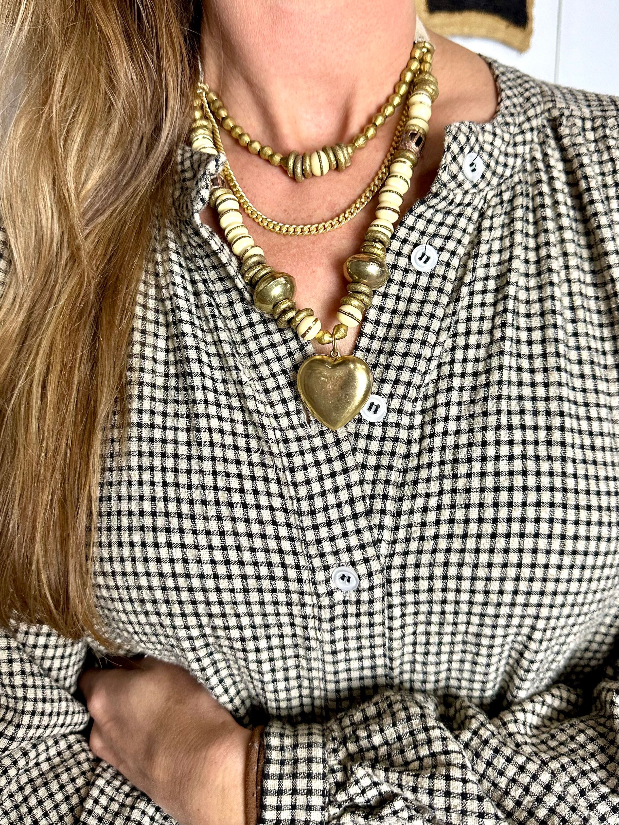 Layered Classic Necklace | Gold Heart
