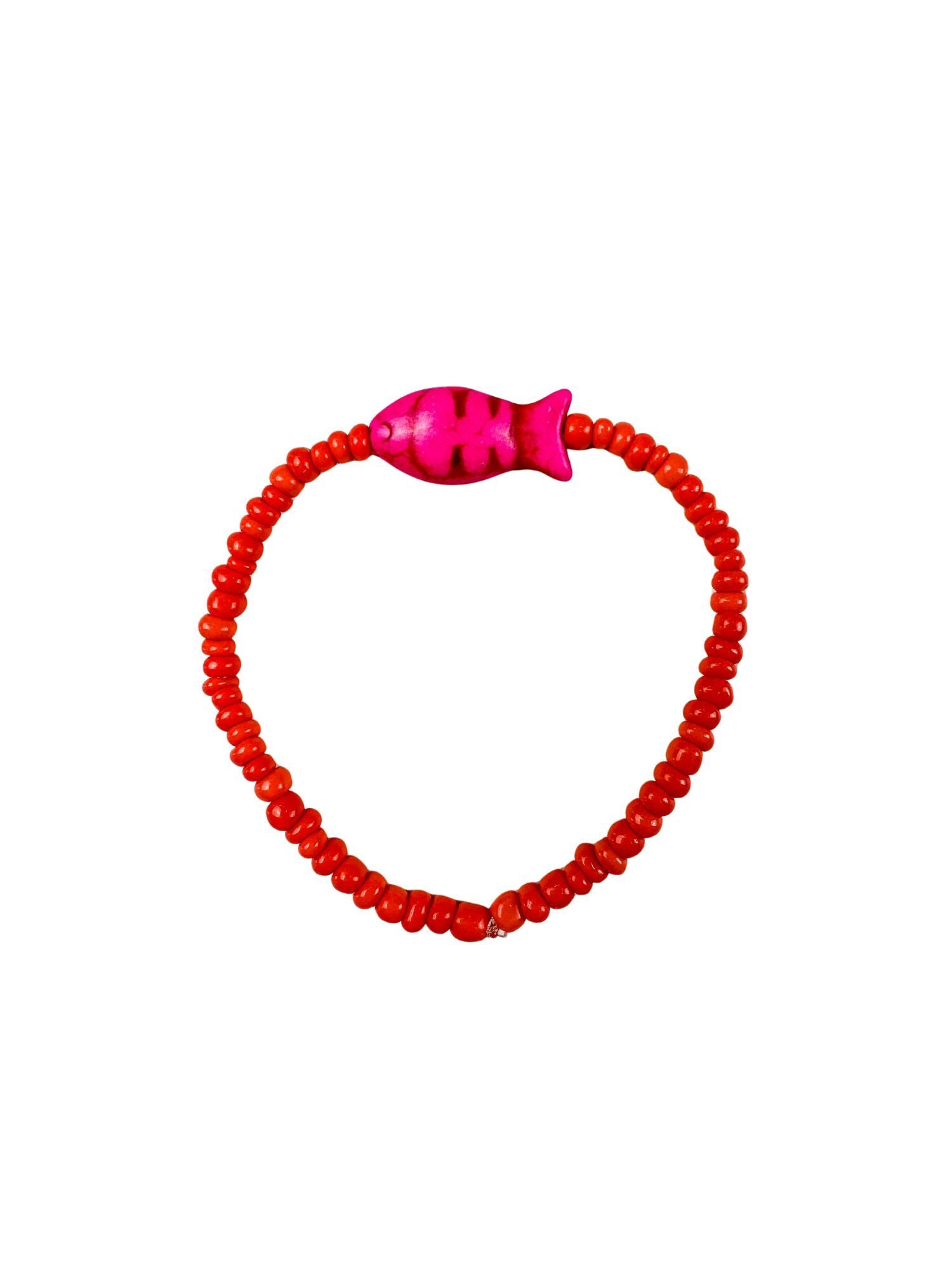 Simple Seed Bracelet | Hot Pink Fish