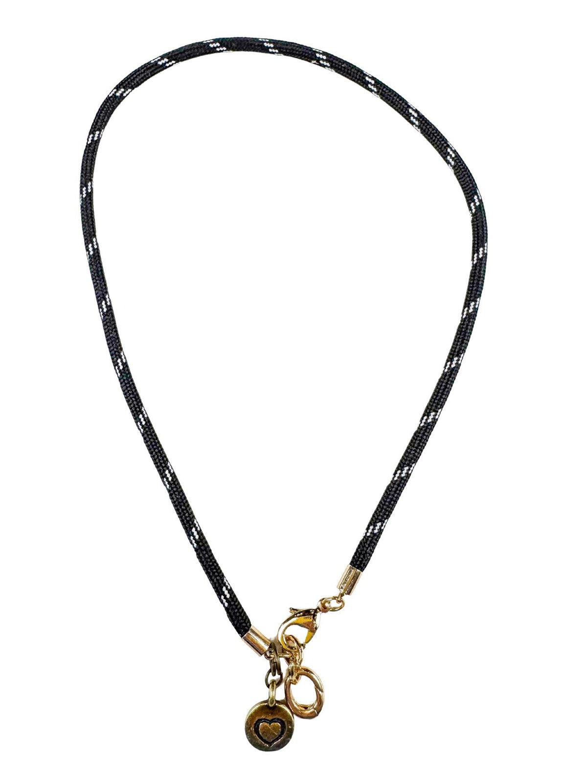 Rope Heart Necklace | Black | Final Sale