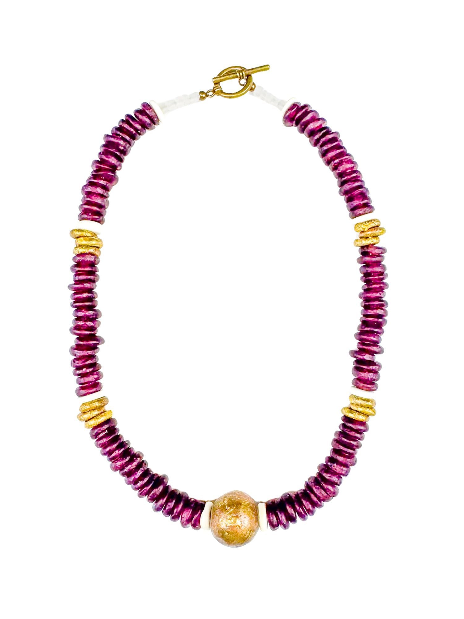 Classic Glass Necklace | Purple