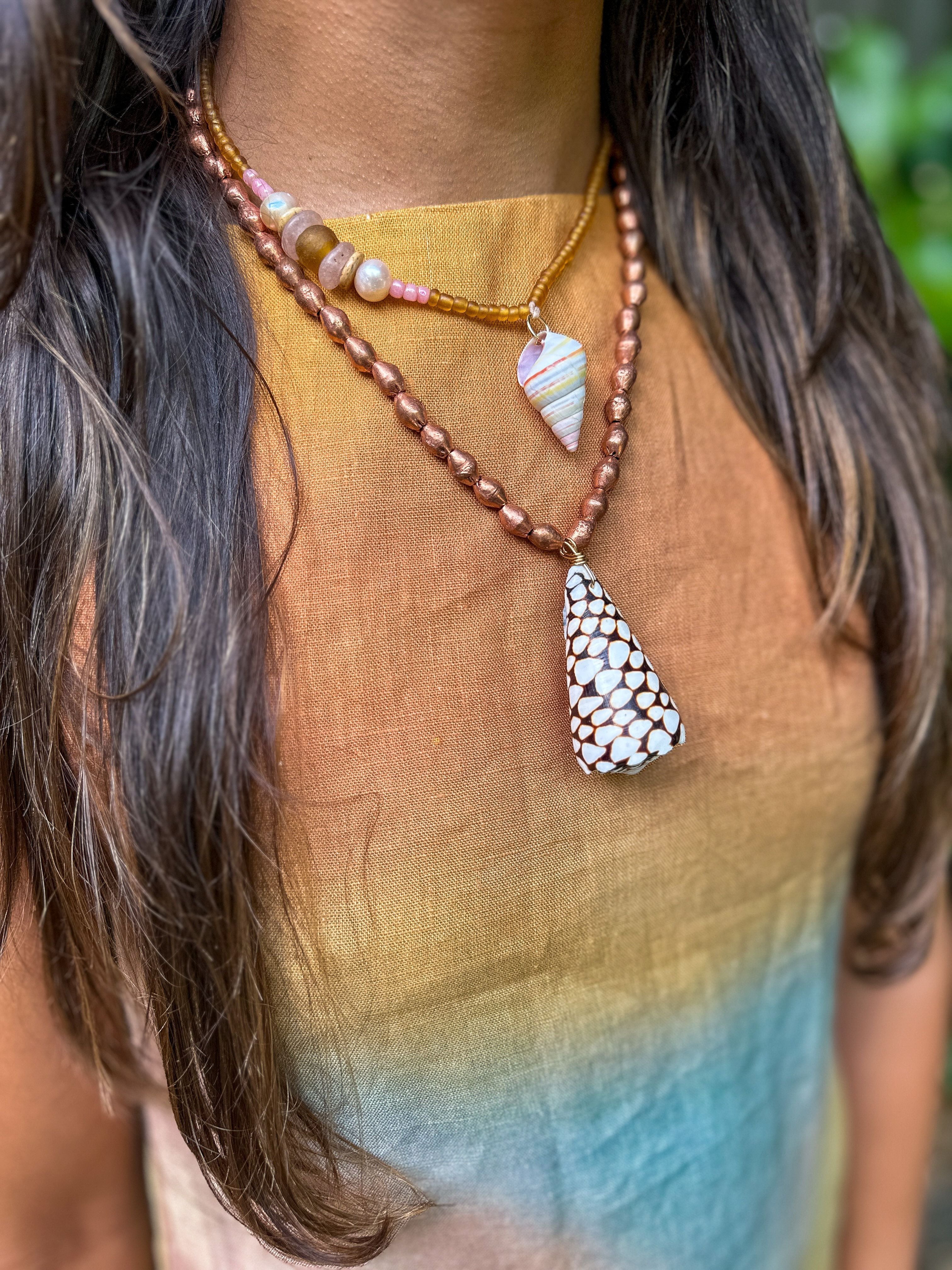 Seed Shell Necklace | Blush