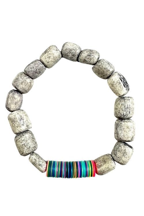 Tribal Stack Bracelet | Gray Vinyl