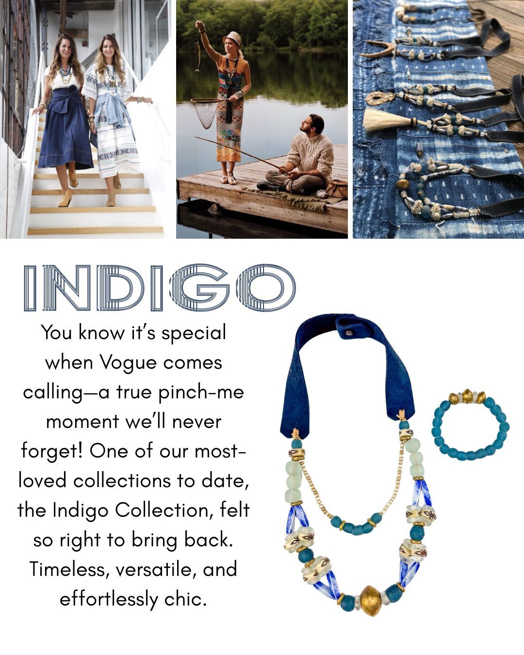 Glass Stack Bracelet | Indigo