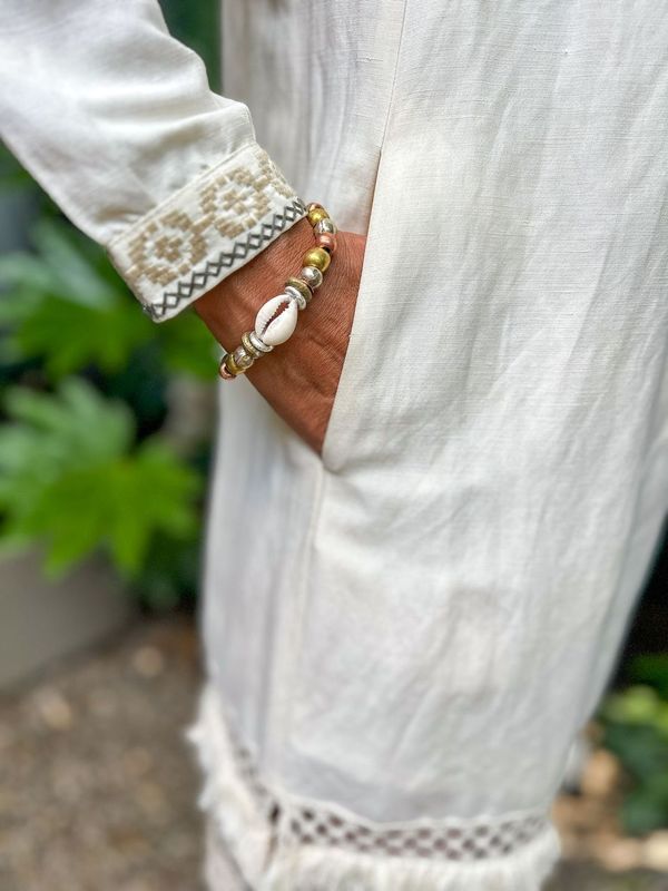 Metal Stack Bracelet | Cowrie