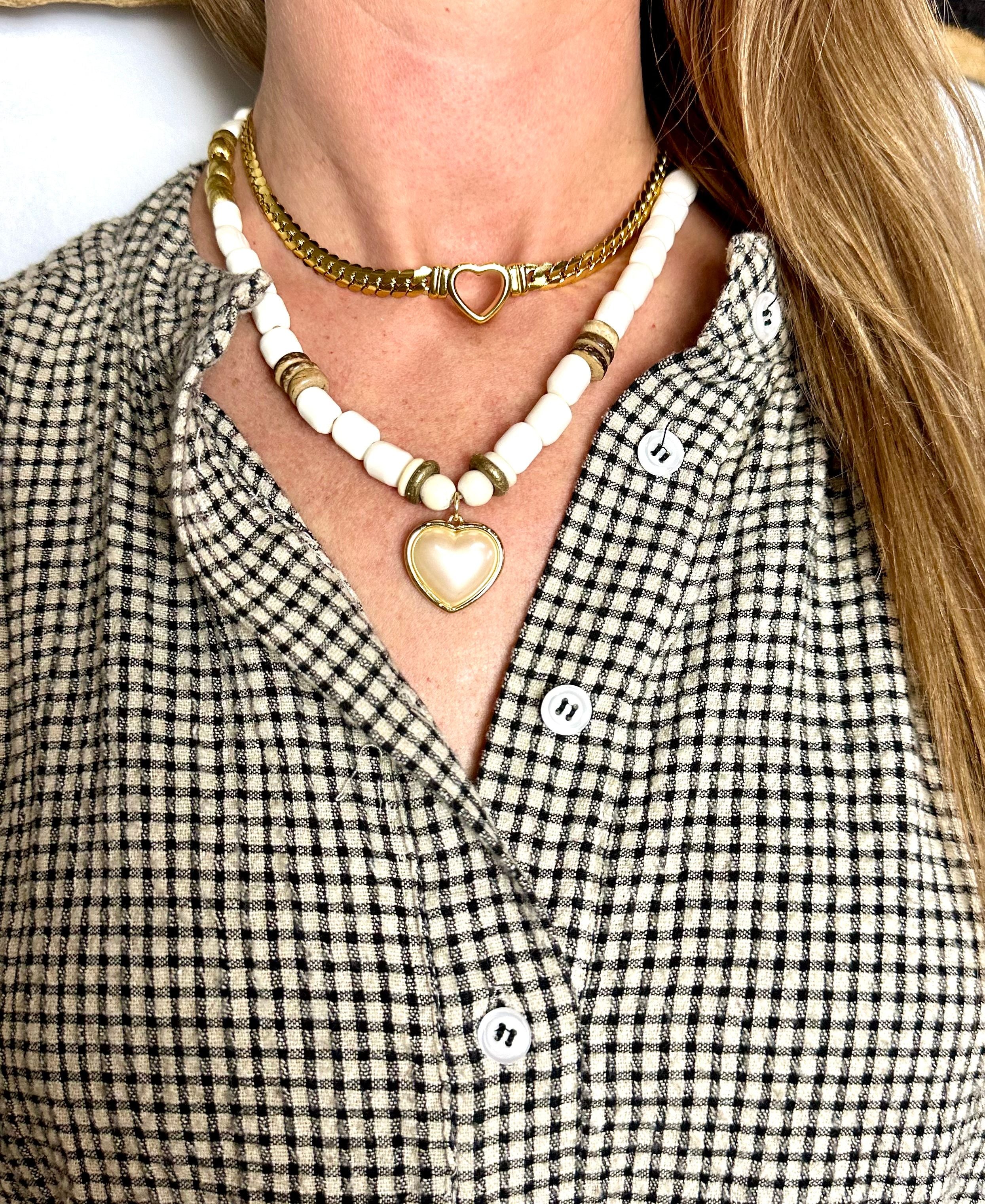 Tribal Classic Necklace | White Heart