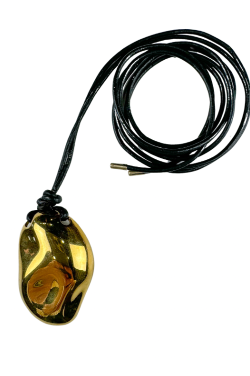 Cord Pendant Necklace | Etched Gold | Final Sale