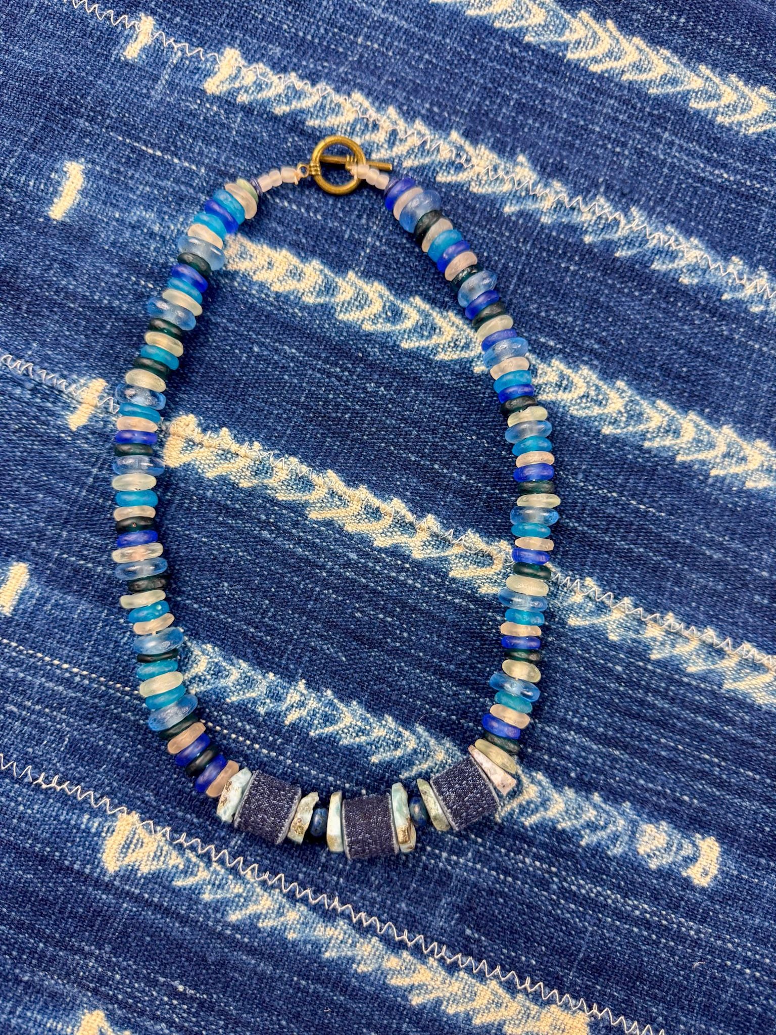 Classic Glass Necklace | Denim