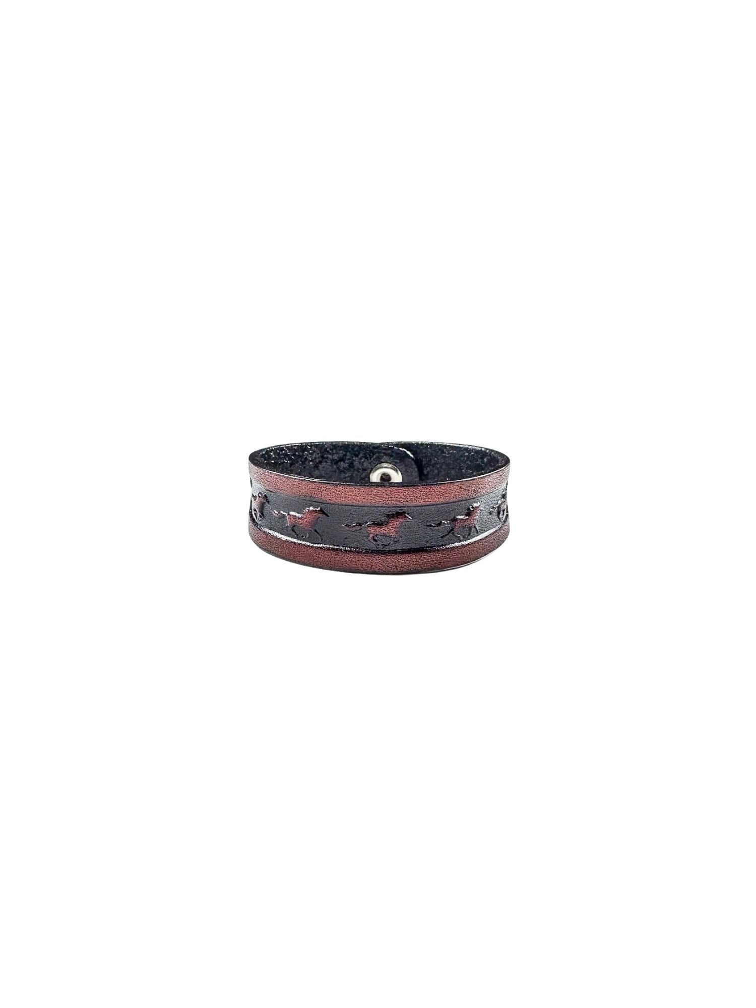 Leather Horse Bracelet | Brown