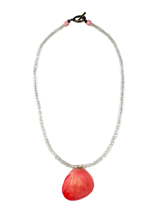 Seed Shell Necklace | Mist + Coral