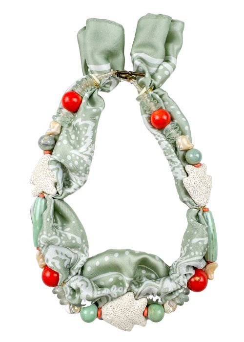 Beaded Bandana Necklace | Coral Bay