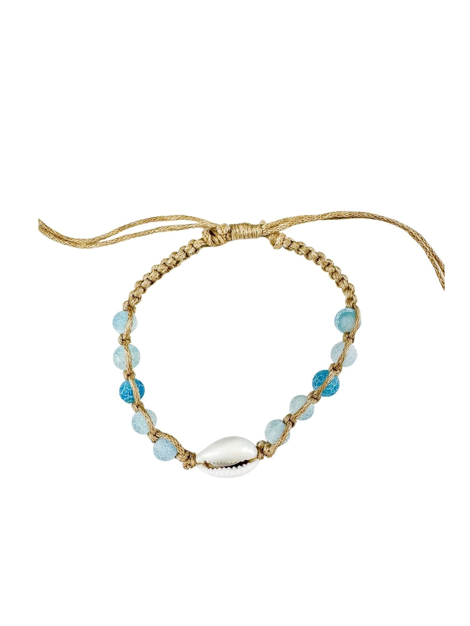 Woven Cowrie Bracelet | Blue | Final Sale