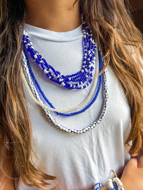 Layering Seed Necklace | Dark Blue