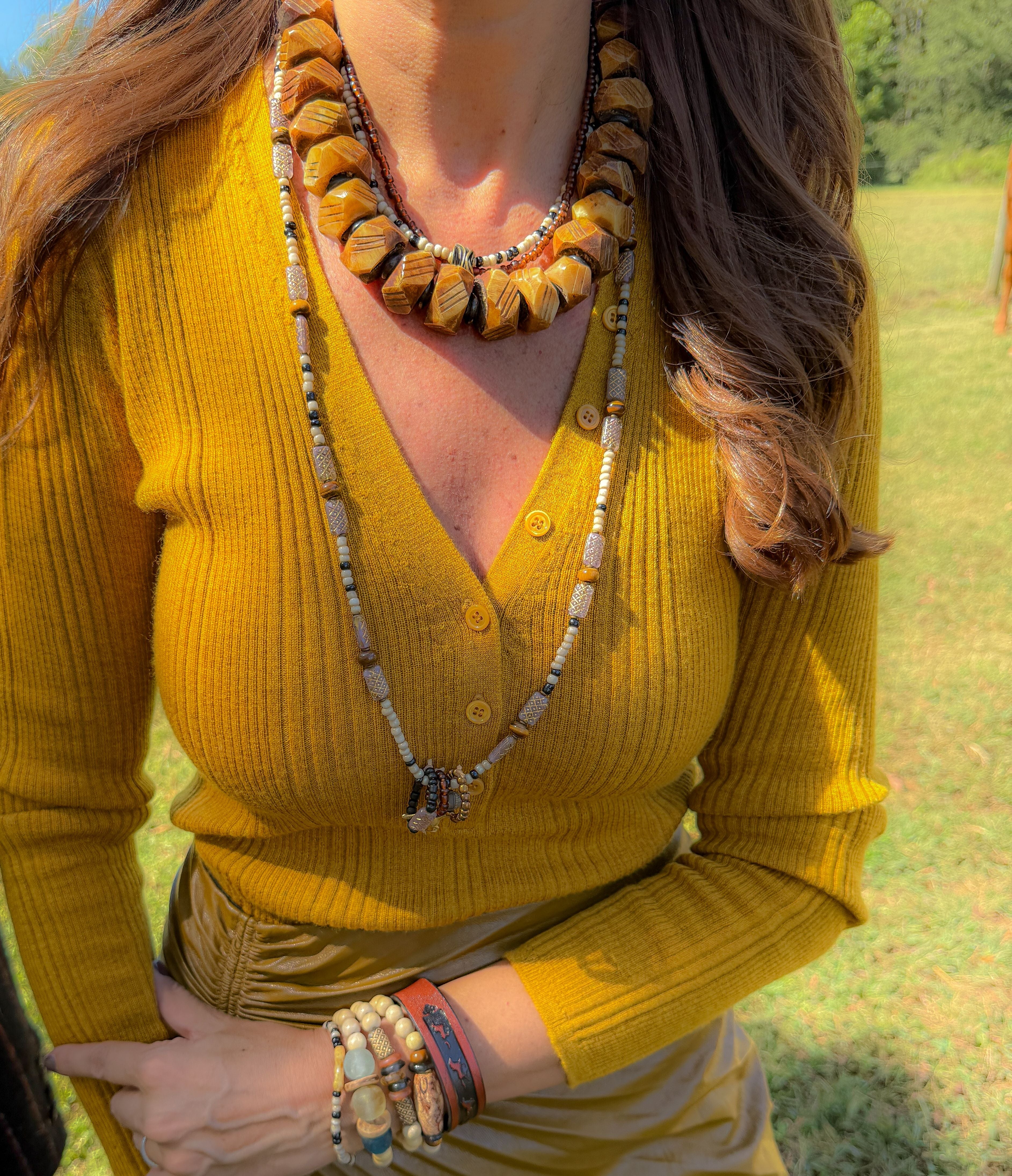 Classic Bone Necklace | Brown Equestrian