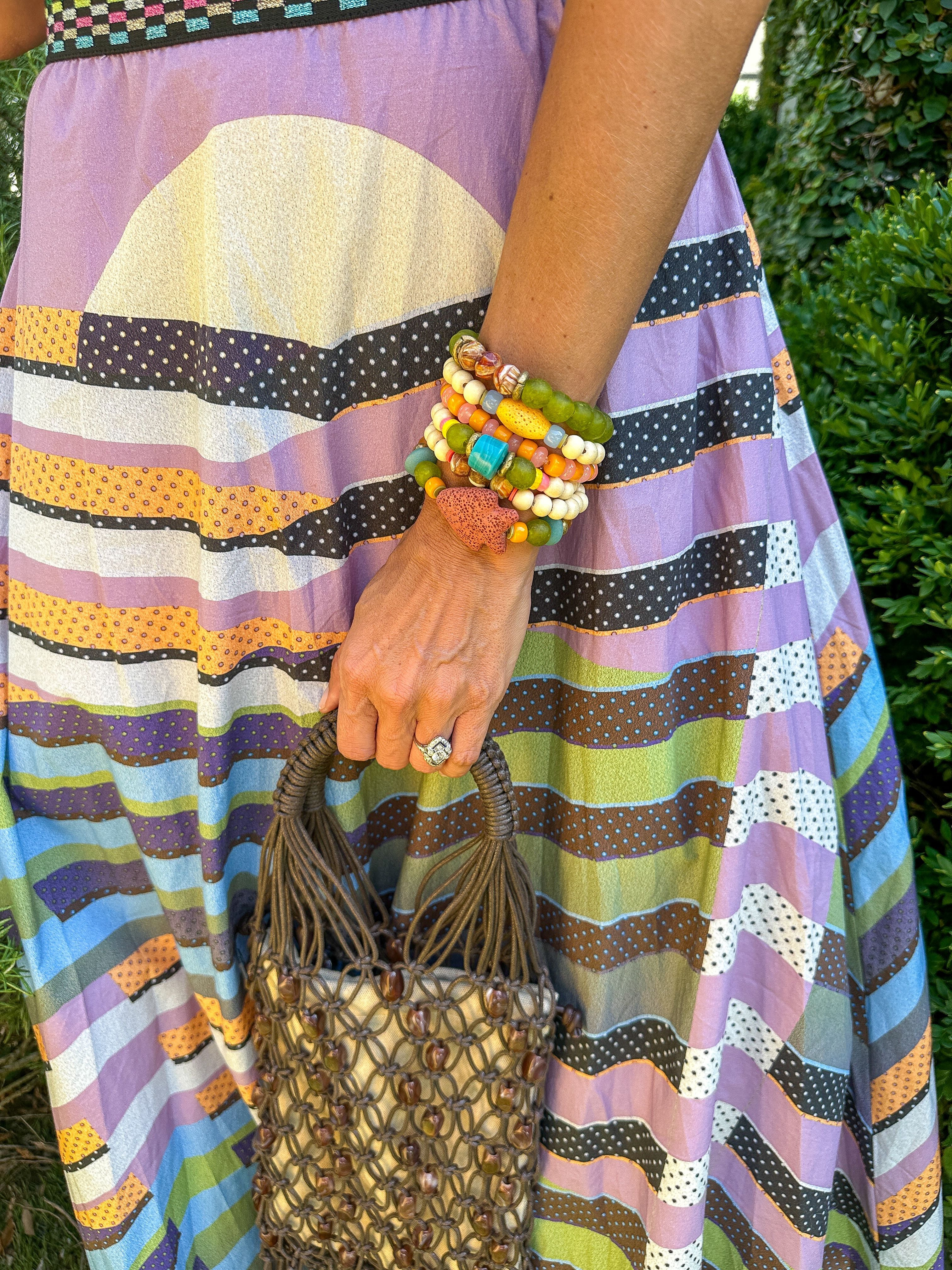 Intricate Stack Bracelet | Pink Mallorca