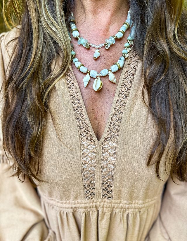 Layered Shell Necklace | Mist + Stone