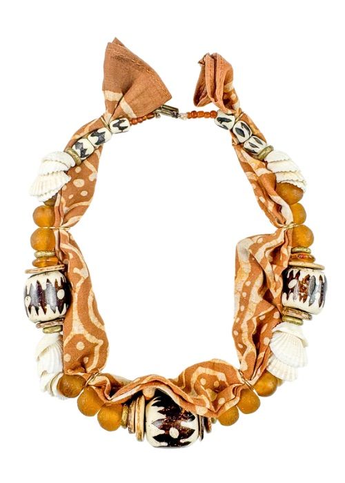 Beaded Bandana Necklace | Batik Sand
