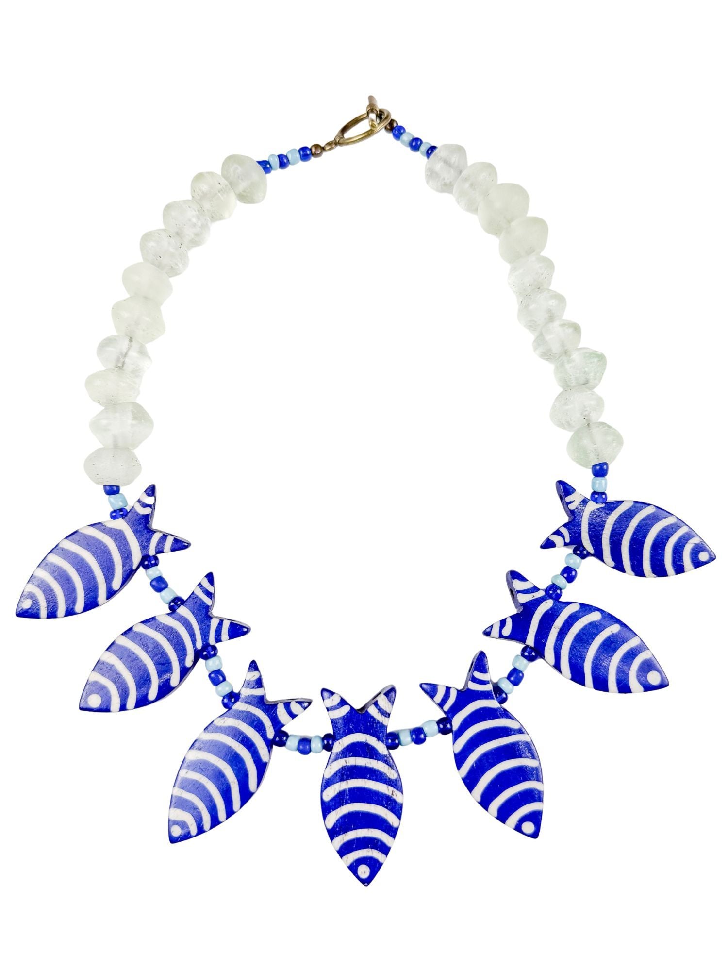 Stacked Fish Necklace | Blue + Mist