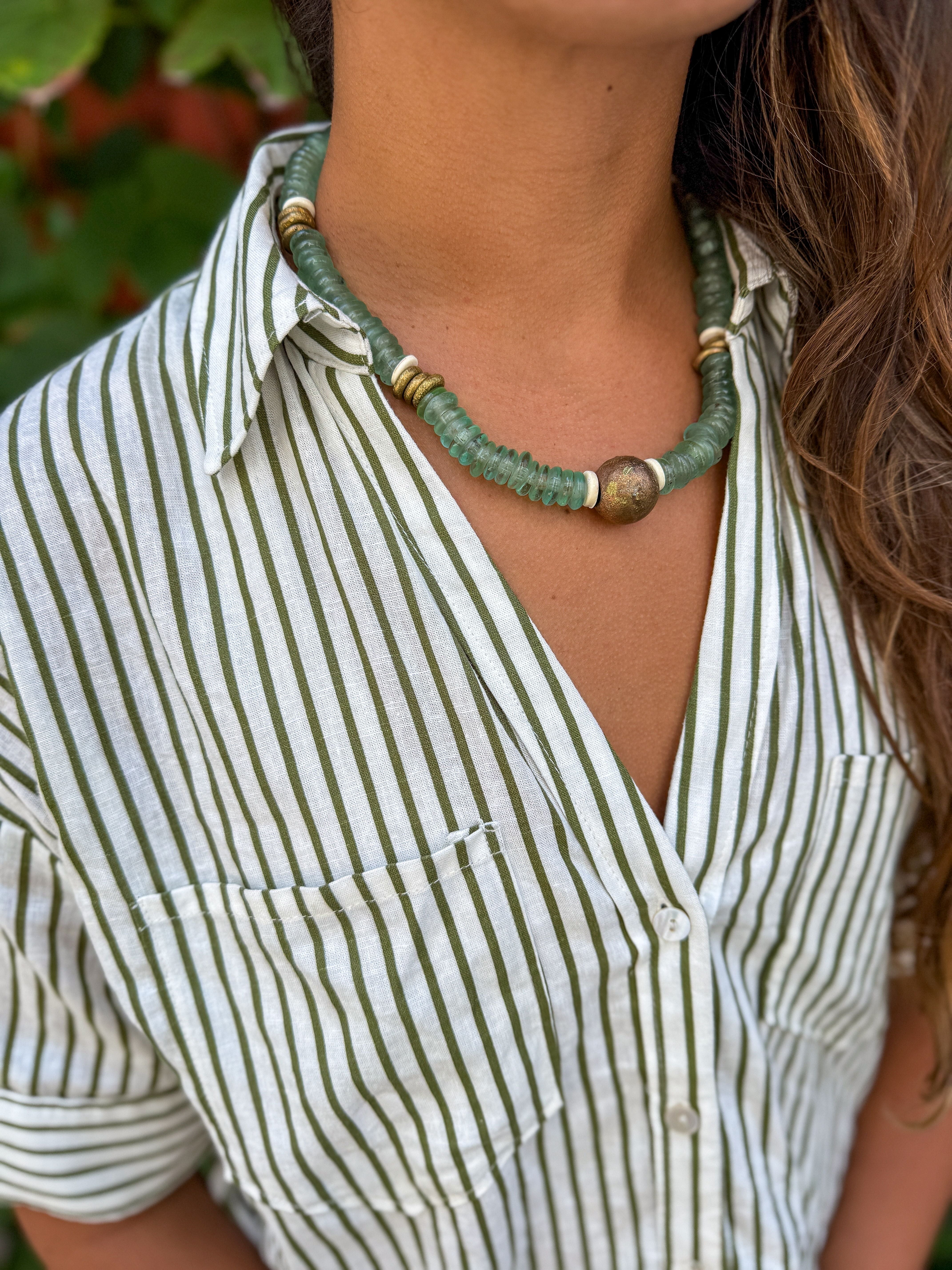 Classic Glass Necklace | Mint