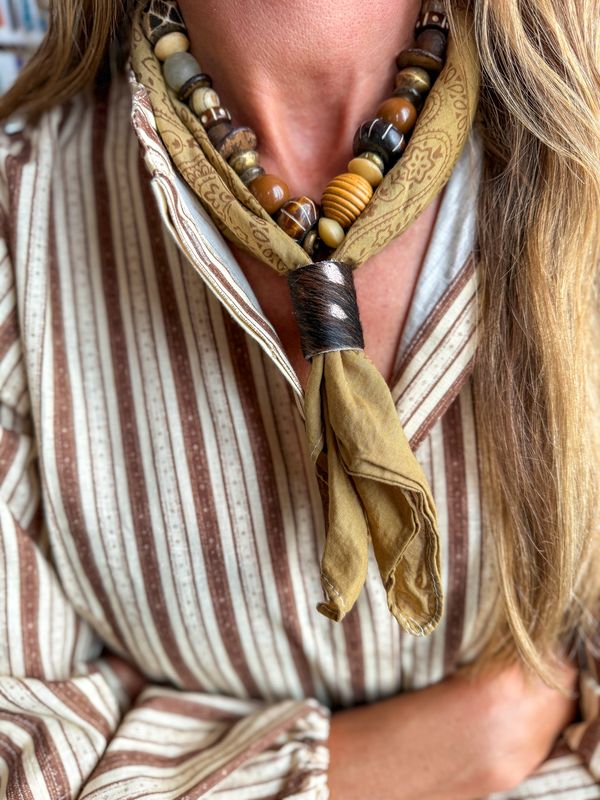 Bandana Necklace | Olive Green
