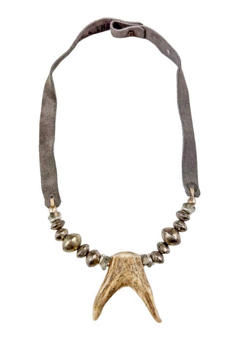 Slim Antler Necklace | Silver