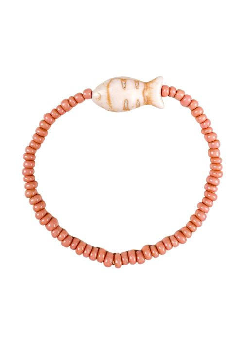 Simple Seed Bracelet | Coral Blush Fish