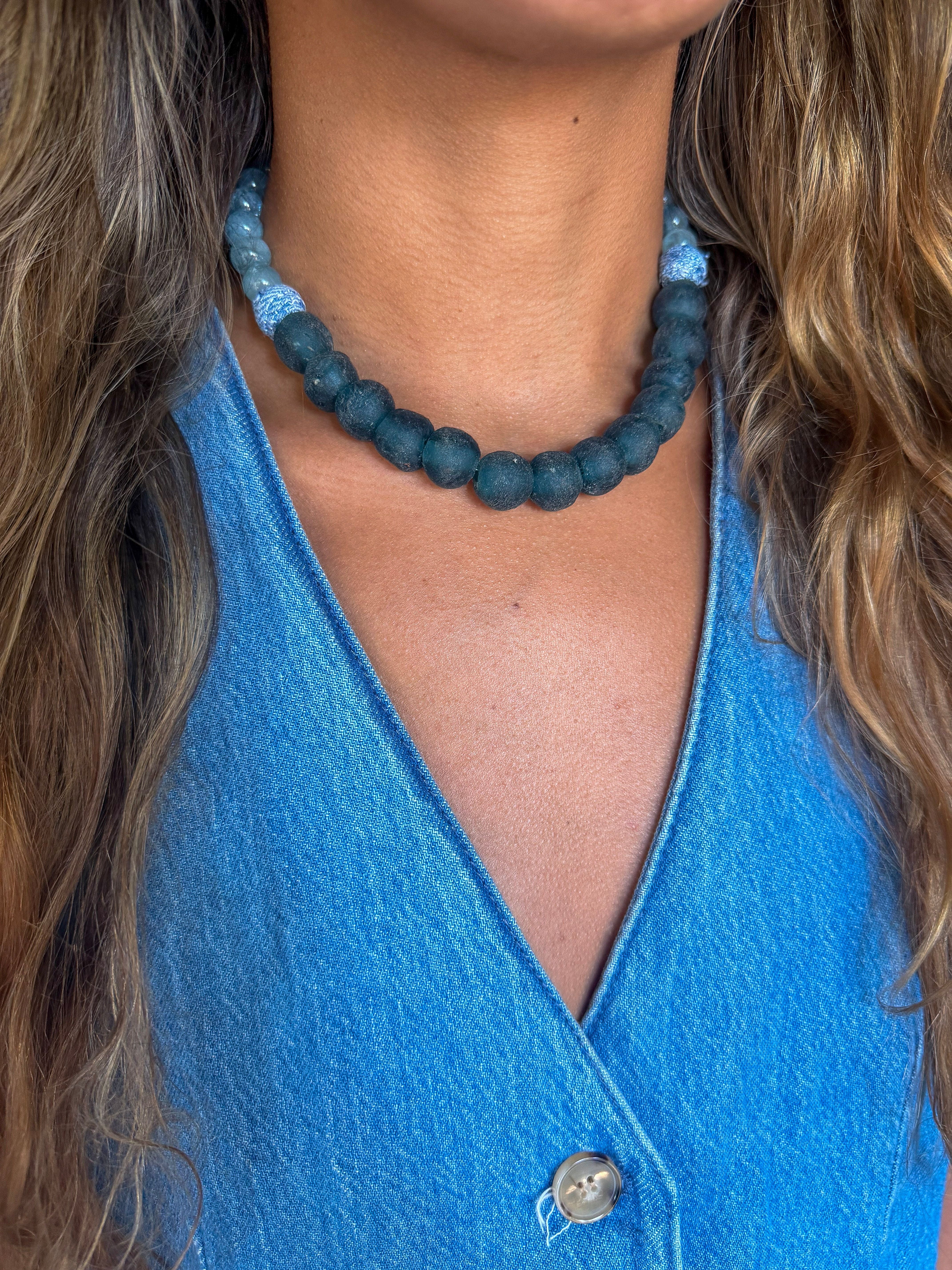 Classic Necklace | Blue Denim
