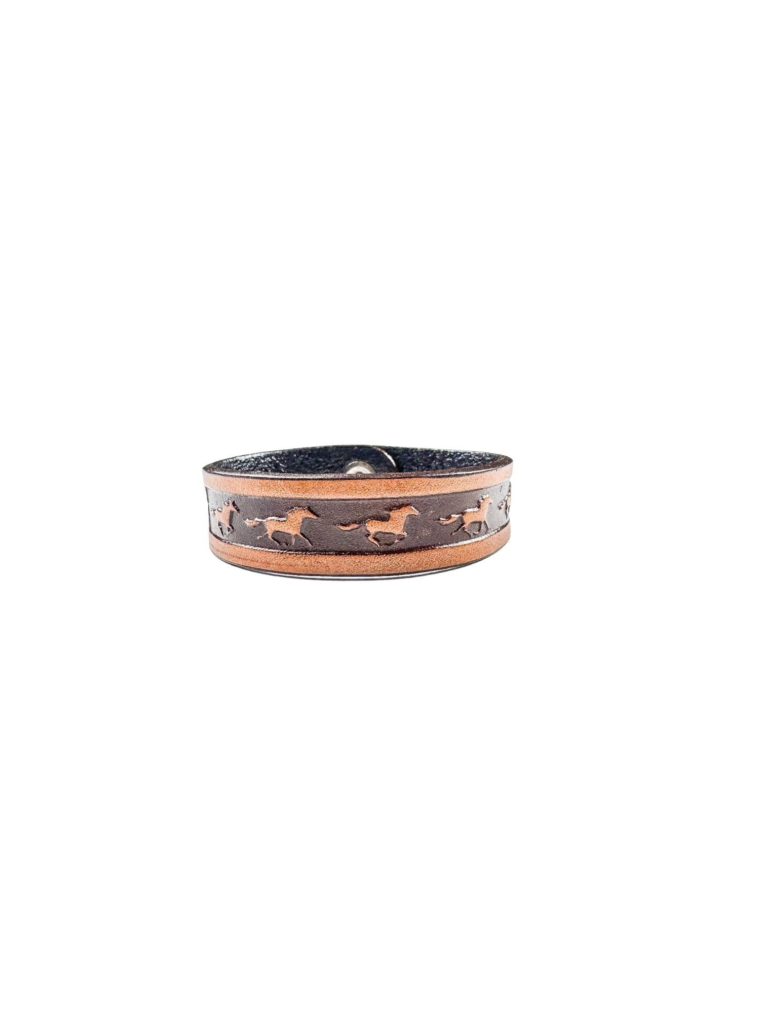 Leather Horse Bracelet | Camel