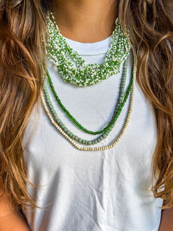 Layering Seed Necklace | Green