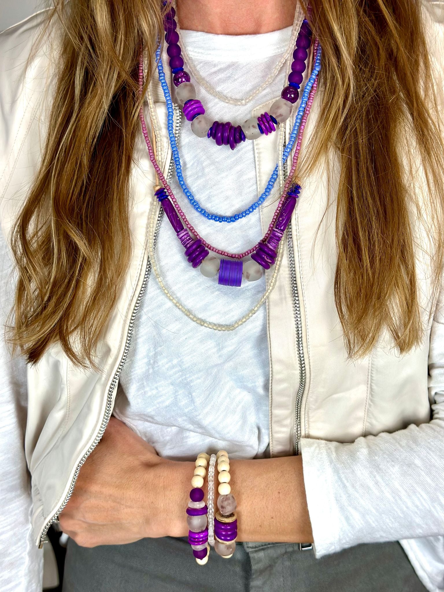 Layer Necklace Set | Purple