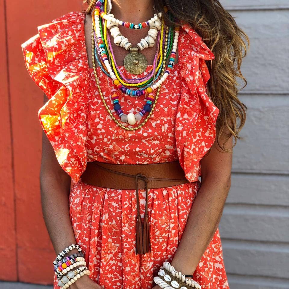 Mid Brass Pendant Necklace | Ivory