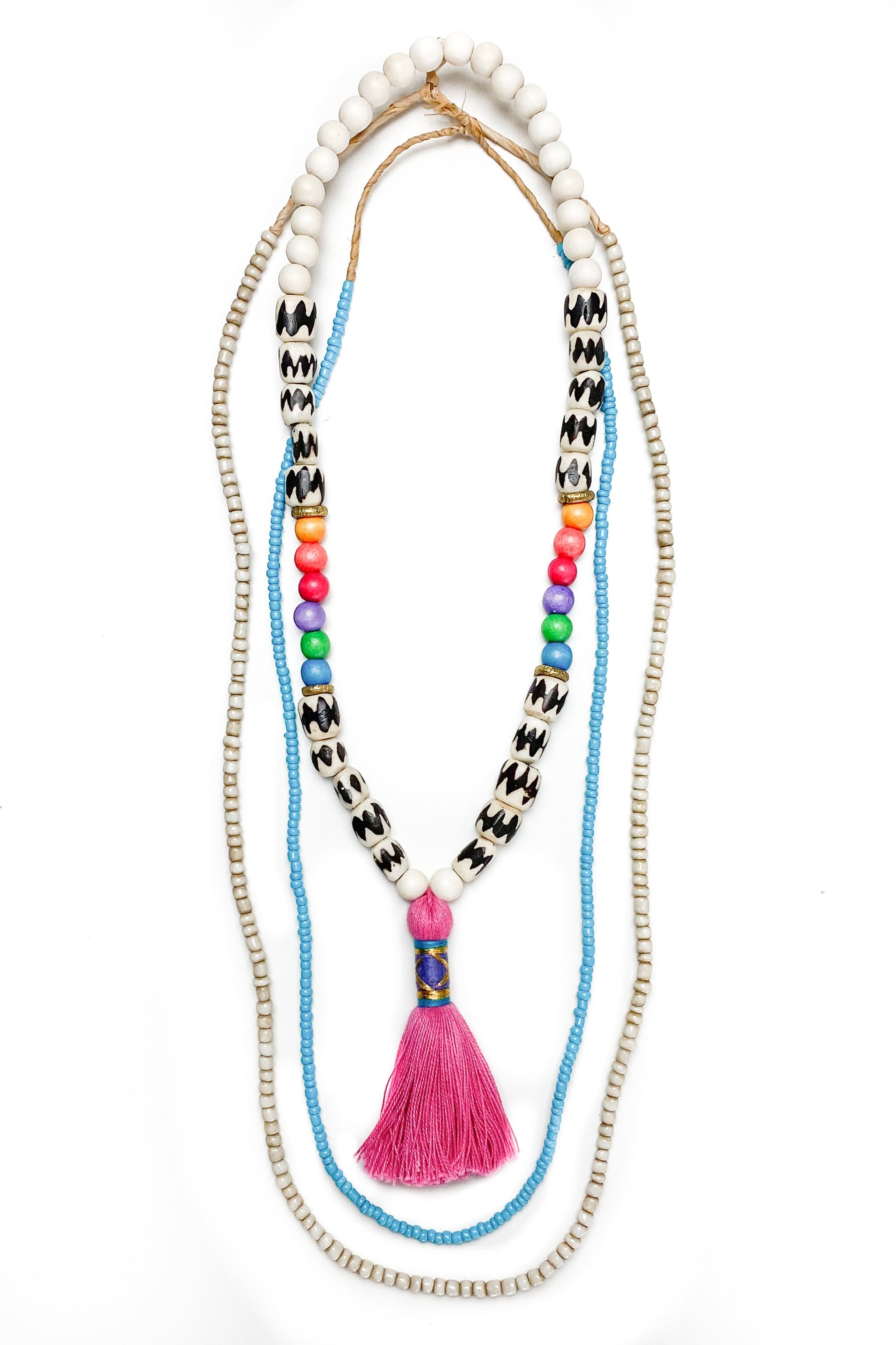 Tween Tassel Necklace Set | Pink