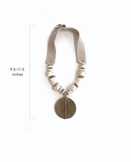 Mid Brass Pendant Necklace | Ivory